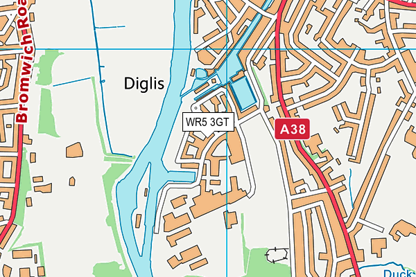 WR5 3GT map - OS VectorMap District (Ordnance Survey)