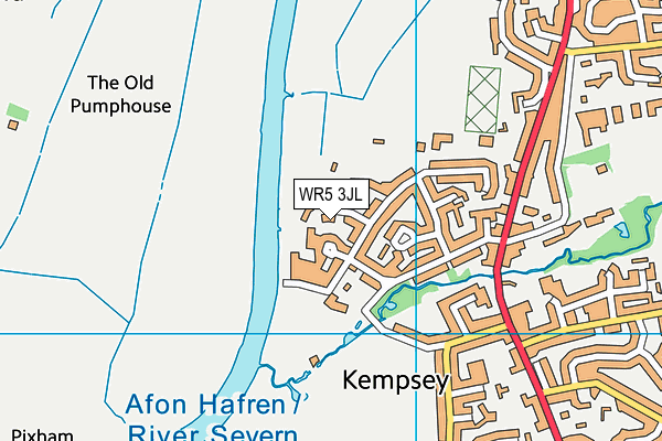 WR5 3JL map - OS VectorMap District (Ordnance Survey)