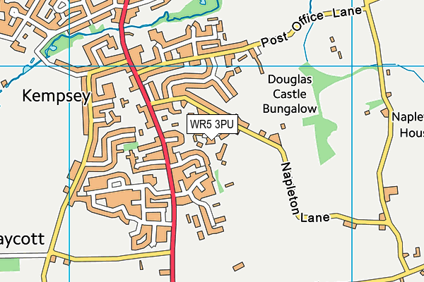 Kempsey Playing Fields map (WR5 3PU) - OS VectorMap District (Ordnance Survey)