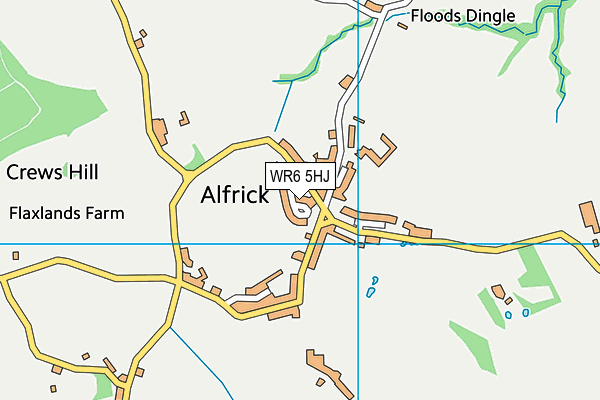 Alfrick Playing Field map (WR6 5HJ) - OS VectorMap District (Ordnance Survey)