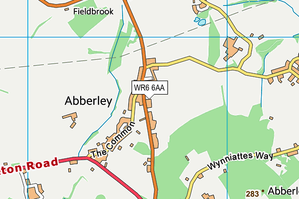 Abberley Parochial VC Primary School map (WR6 6AA) - OS VectorMap District (Ordnance Survey)