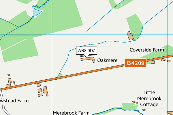 WR8 0DZ map - OS VectorMap District (Ordnance Survey)