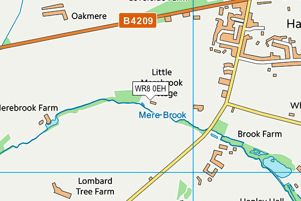 WR8 0EH map - OS VectorMap District (Ordnance Survey)