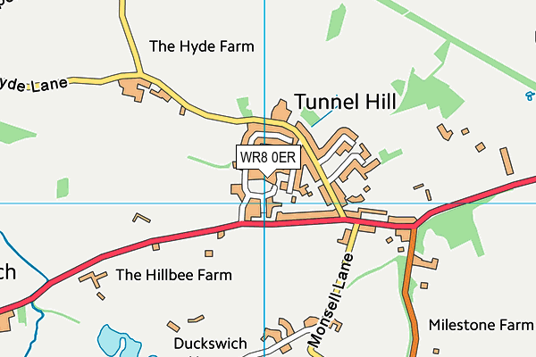 WR8 0ER map - OS VectorMap District (Ordnance Survey)