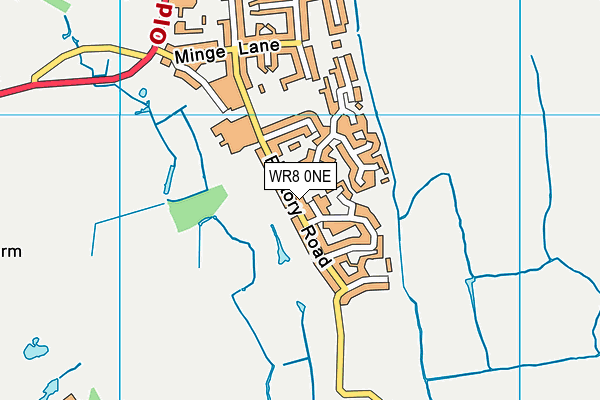 WR8 0NE map - OS VectorMap District (Ordnance Survey)