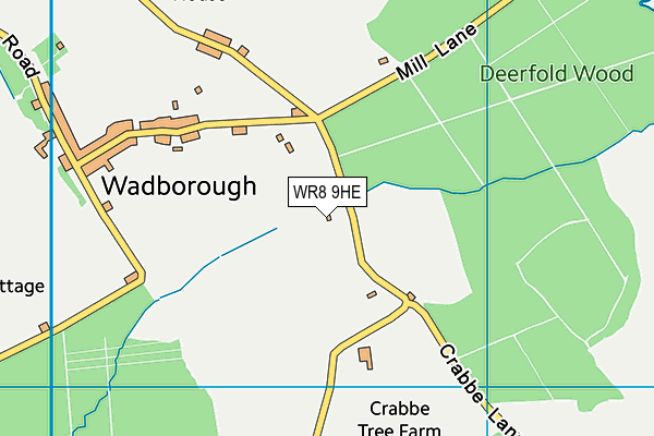 WR8 9HE map - OS VectorMap District (Ordnance Survey)