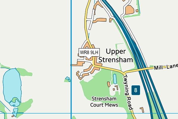 WR8 9LH map - OS VectorMap District (Ordnance Survey)