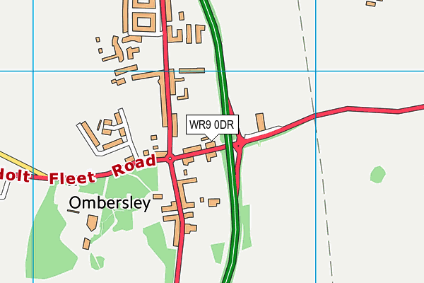Ombersley And Doverdale Tennis Club map (WR9 0DR) - OS VectorMap District (Ordnance Survey)