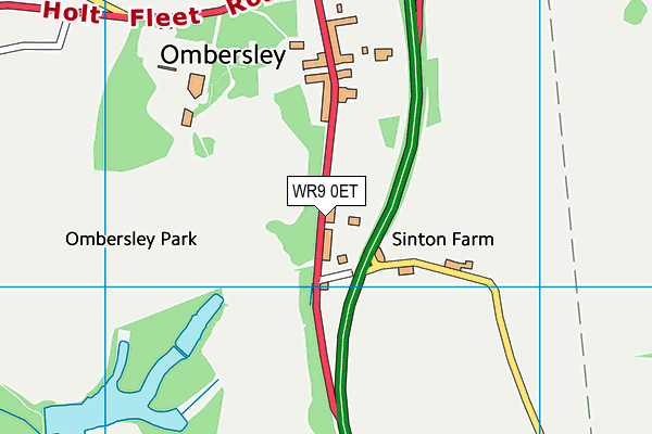 Ombersley Cricket Club map (WR9 0ET) - OS VectorMap District (Ordnance Survey)