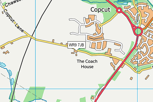 Copcut Golf Centre map (WR9 7JB) - OS VectorMap District (Ordnance Survey)