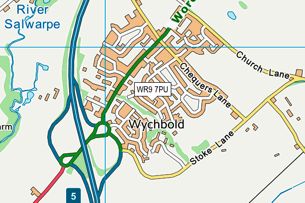 Wychbold Playing Field map (WR9 7PU) - OS VectorMap District (Ordnance Survey)
