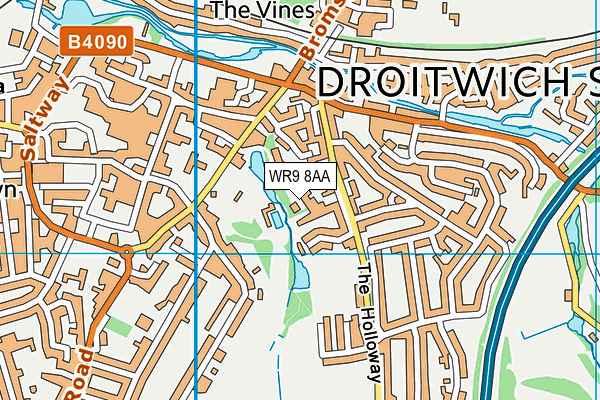 Droitwich Spa Lido map (WR9 8AA) - OS VectorMap District (Ordnance Survey)
