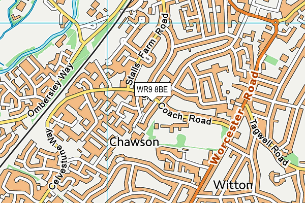 WR9 8BE map - OS VectorMap District (Ordnance Survey)