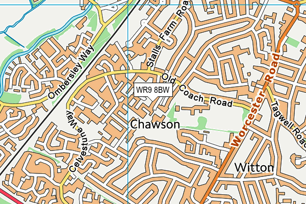 Chawson Community First School map (WR9 8BW) - OS VectorMap District (Ordnance Survey)