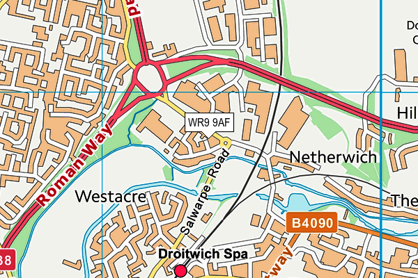 WR9 9AF map - OS VectorMap District (Ordnance Survey)