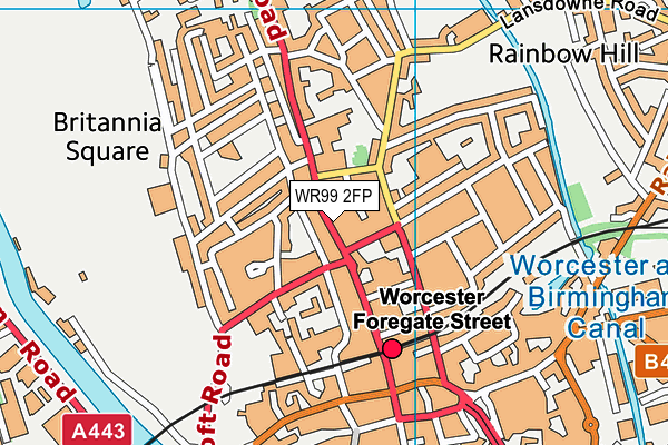 WR99 2FP map - OS VectorMap District (Ordnance Survey)