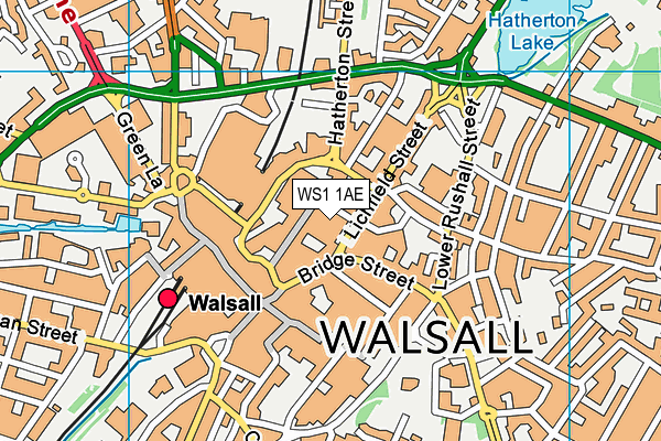 WS1 1AE map - OS VectorMap District (Ordnance Survey)