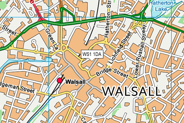 WS1 1DA map - OS VectorMap District (Ordnance Survey)