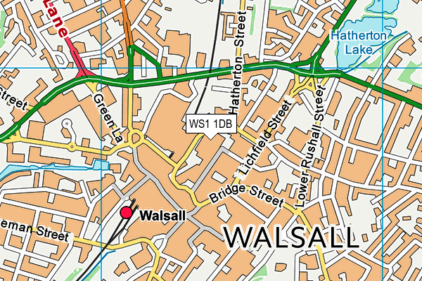 WS1 1DB map - OS VectorMap District (Ordnance Survey)