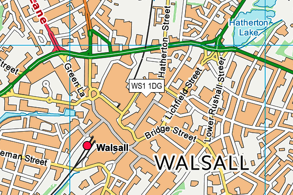 WS1 1DG map - OS VectorMap District (Ordnance Survey)