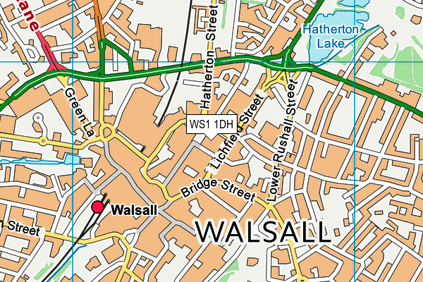 Walsall Gala Swimming And Fitness Centre map (WS1 1DH) - OS VectorMap District (Ordnance Survey)
