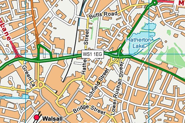 WS1 1EG map - OS VectorMap District (Ordnance Survey)