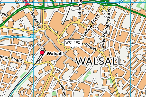 WS1 1EX map - OS VectorMap District (Ordnance Survey)