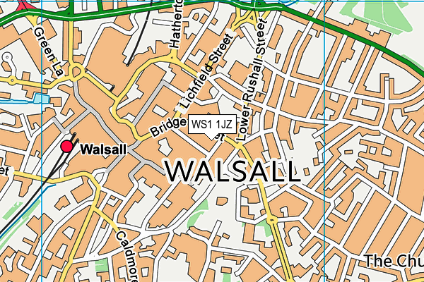 WS1 1JZ map - OS VectorMap District (Ordnance Survey)