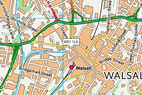 WS1 1LA map - OS VectorMap District (Ordnance Survey)