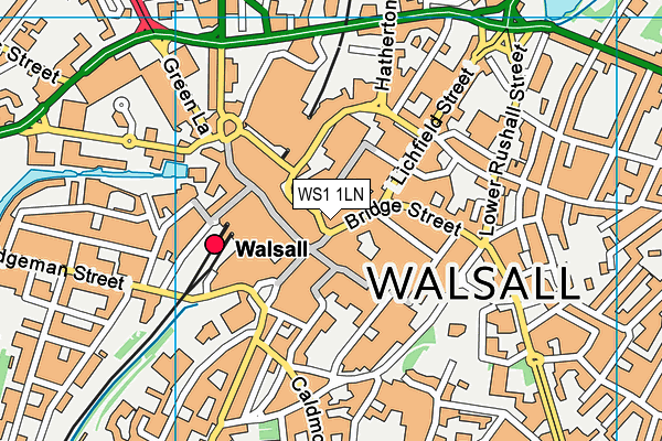 WS1 1LN map - OS VectorMap District (Ordnance Survey)