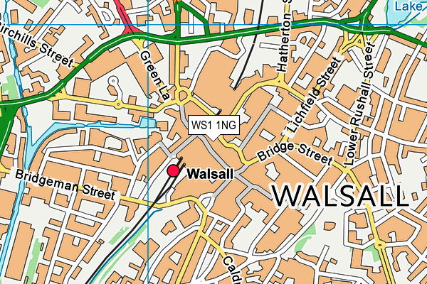Pure Gym (Walsall) (Closed) map (WS1 1NG) - OS VectorMap District (Ordnance Survey)