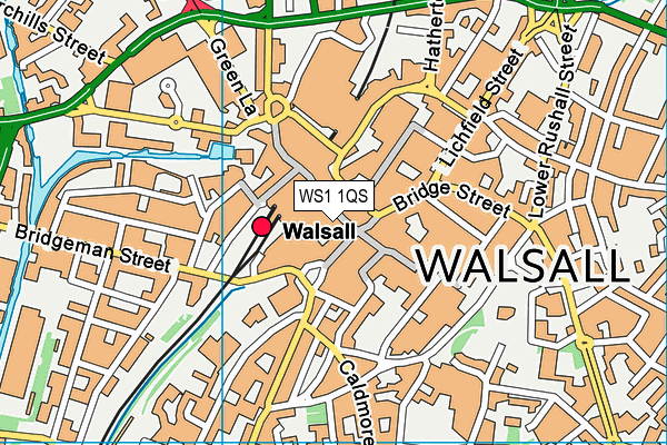 WS1 1QS map - OS VectorMap District (Ordnance Survey)