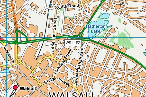 WS1 1SZ map - OS VectorMap District (Ordnance Survey)