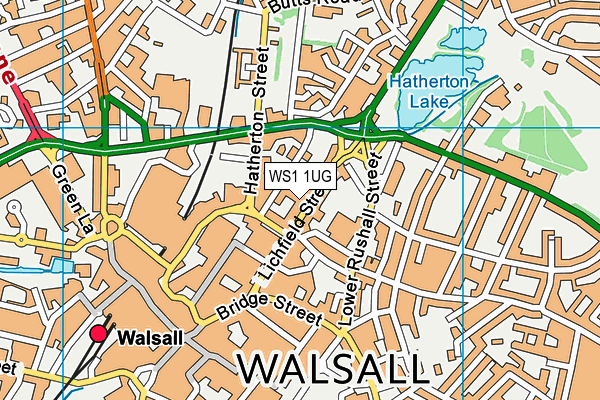 WS1 1UG map - OS VectorMap District (Ordnance Survey)
