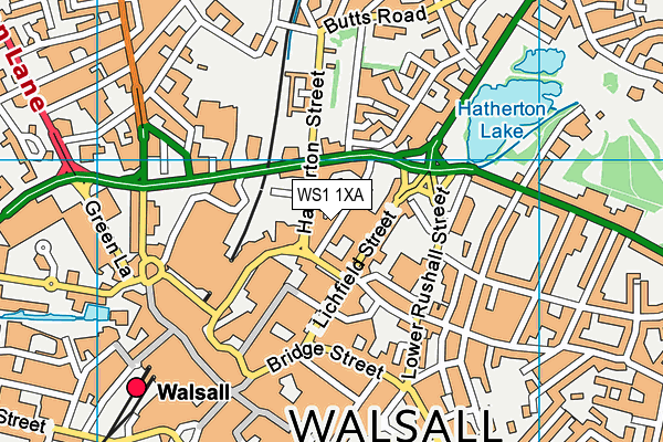 WS1 1XA map - OS VectorMap District (Ordnance Survey)