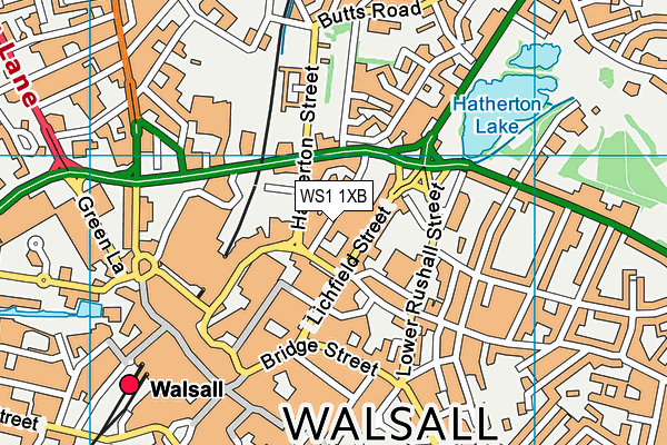 WS1 1XB map - OS VectorMap District (Ordnance Survey)