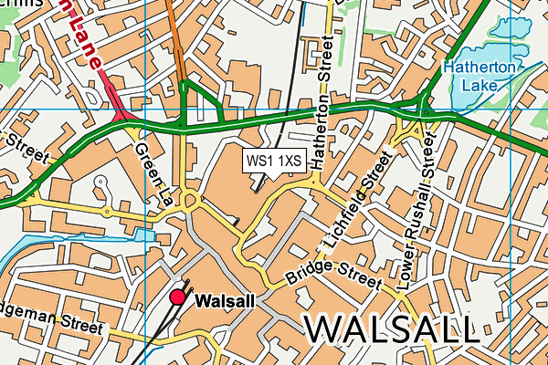 WS1 1XS map - OS VectorMap District (Ordnance Survey)
