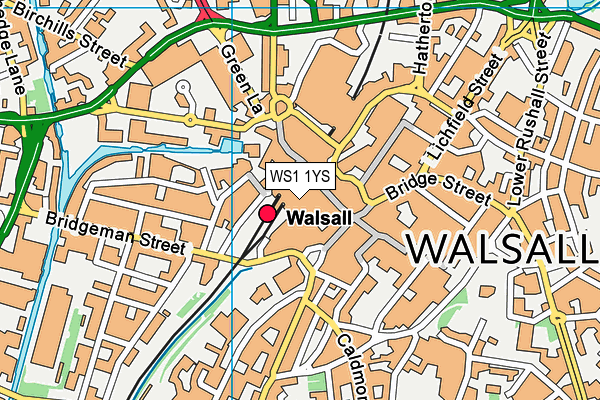 WS1 1YS map - OS VectorMap District (Ordnance Survey)