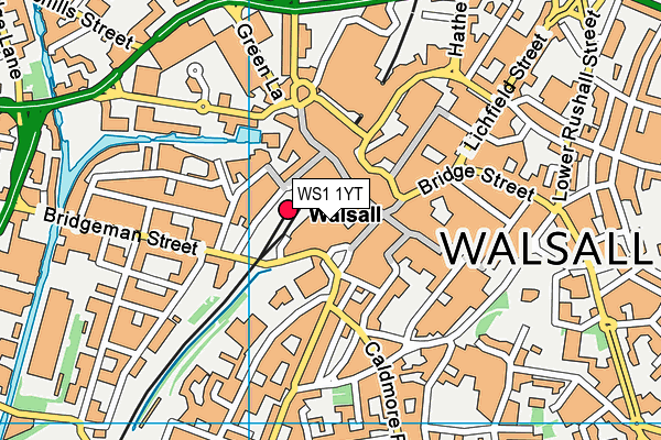 WS1 1YT map - OS VectorMap District (Ordnance Survey)