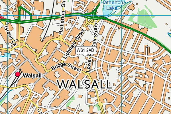 WS1 2AD map - OS VectorMap District (Ordnance Survey)