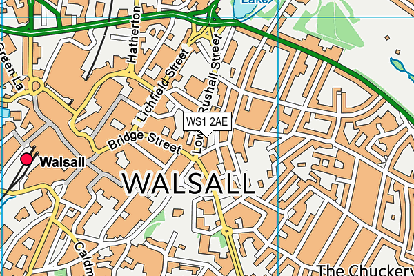 WS1 2AE map - OS VectorMap District (Ordnance Survey)