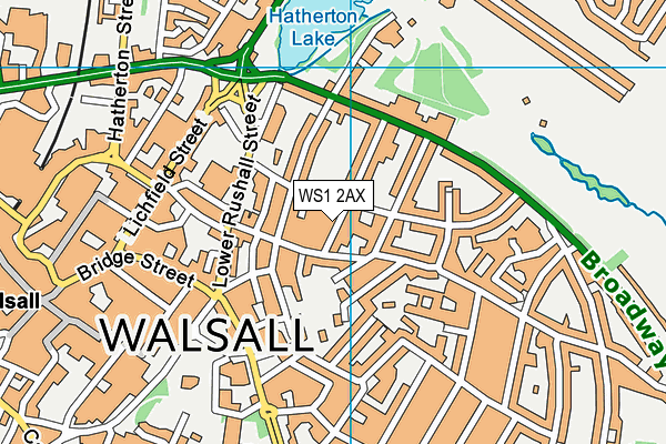 WS1 2AX map - OS VectorMap District (Ordnance Survey)