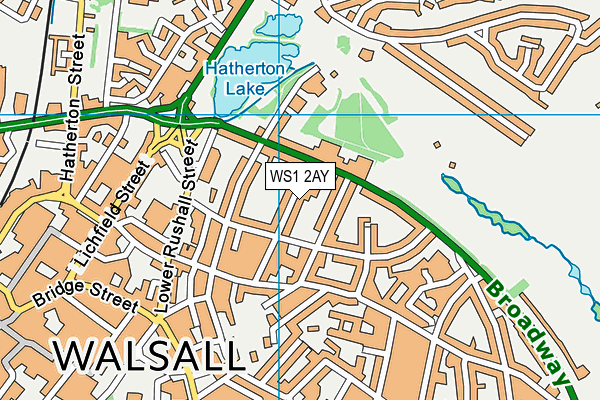 WS1 2AY map - OS VectorMap District (Ordnance Survey)