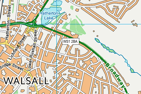 WS1 2BA map - OS VectorMap District (Ordnance Survey)