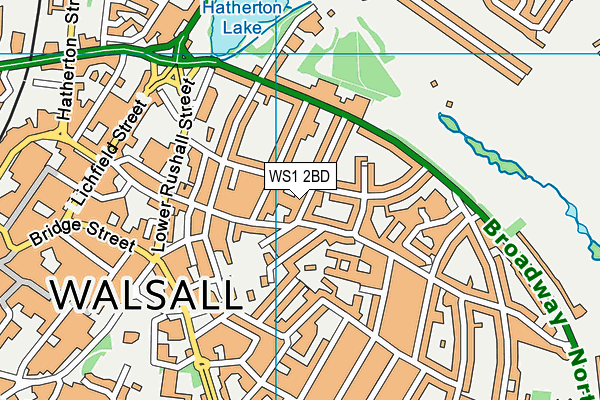 WS1 2BD map - OS VectorMap District (Ordnance Survey)