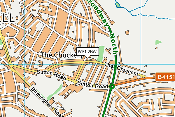 WS1 2BW map - OS VectorMap District (Ordnance Survey)