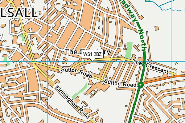 WS1 2BZ map - OS VectorMap District (Ordnance Survey)