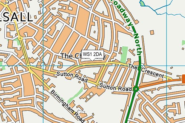 WS1 2DA map - OS VectorMap District (Ordnance Survey)