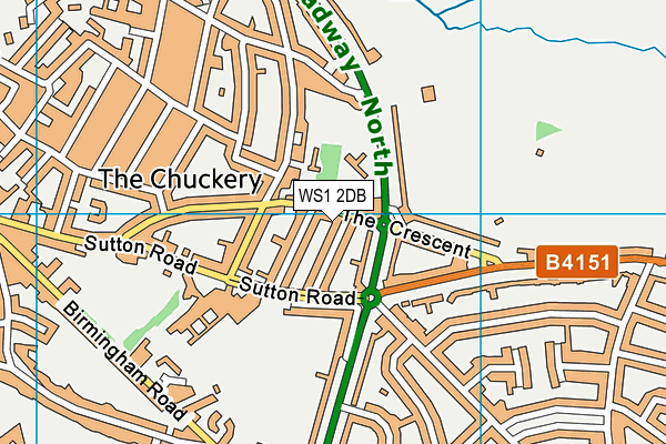 WS1 2DB map - OS VectorMap District (Ordnance Survey)