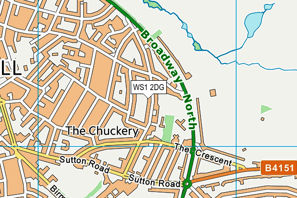 WS1 2DG map - OS VectorMap District (Ordnance Survey)